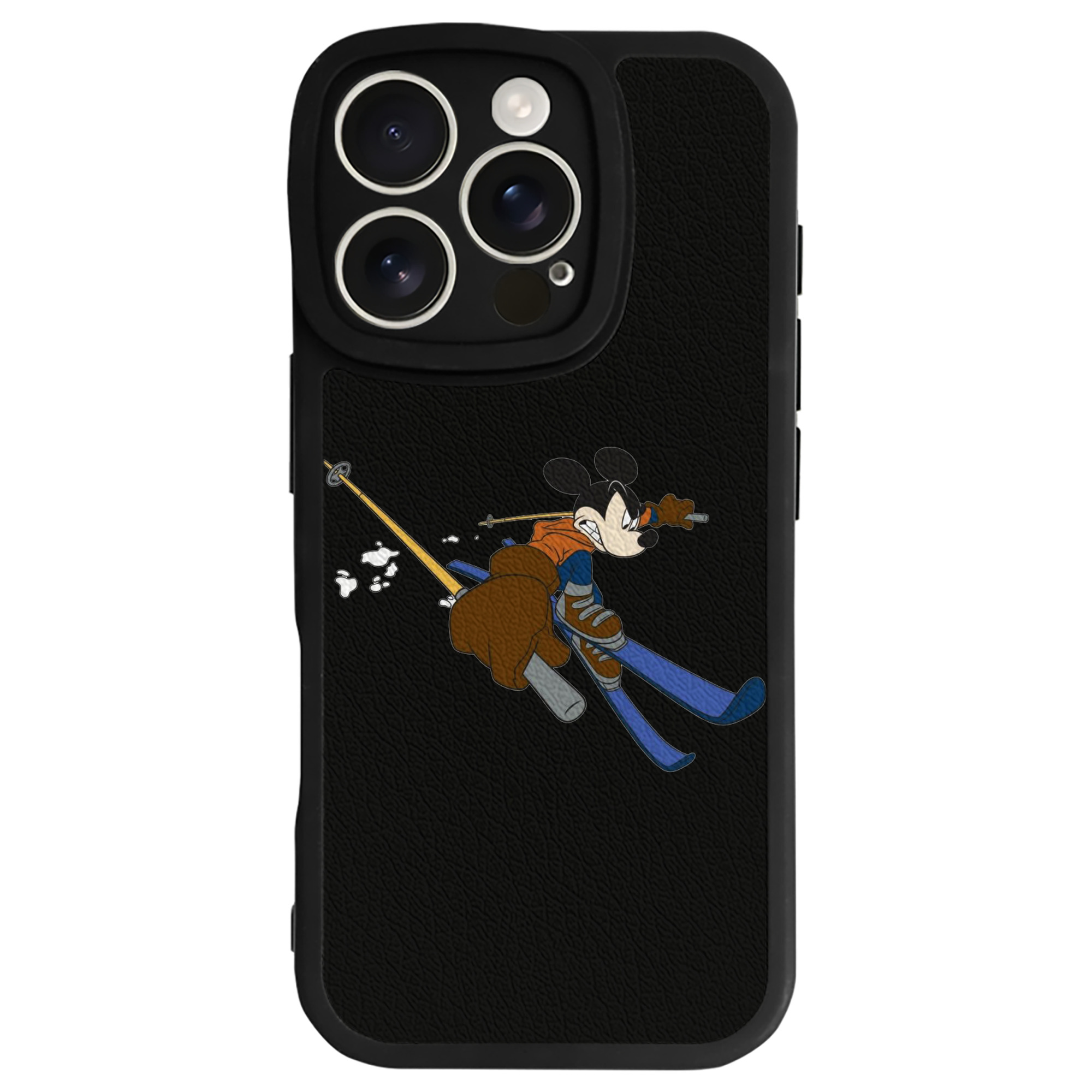 （画像用） ミッキーマウス Mickey Mouse 【iPhone 16シリーズ対応】シリコンスマホケース（レザー調） 材質：シリコン